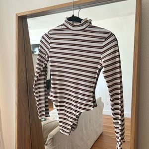 Nasty gal, turtleneck, striped bodysuit
